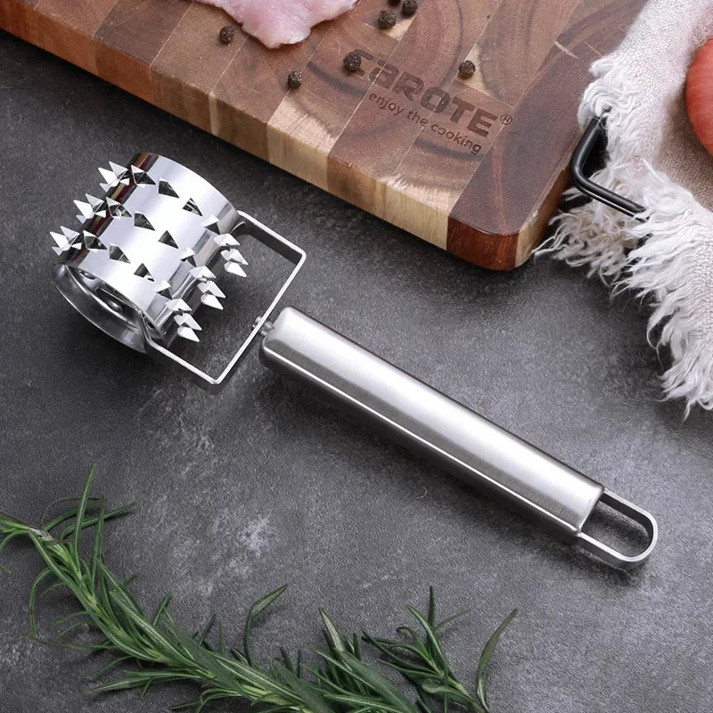 Brehn | SteelTender Fleischklopfer | Edelstahl Fleischzartmacher mit Schlagkopf | Für Steak, Schnitzel & Schweinefleisch | 18 cm