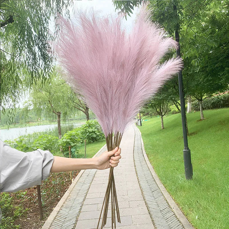 5 Stück 100 cm künstlicher Pampasgras-Trockenblumenstrauß, Dekoration für Hochzeiten, Partys, Zuhause, Zimmer, DIY-Kunstpflanzen-Dekorationszubehör