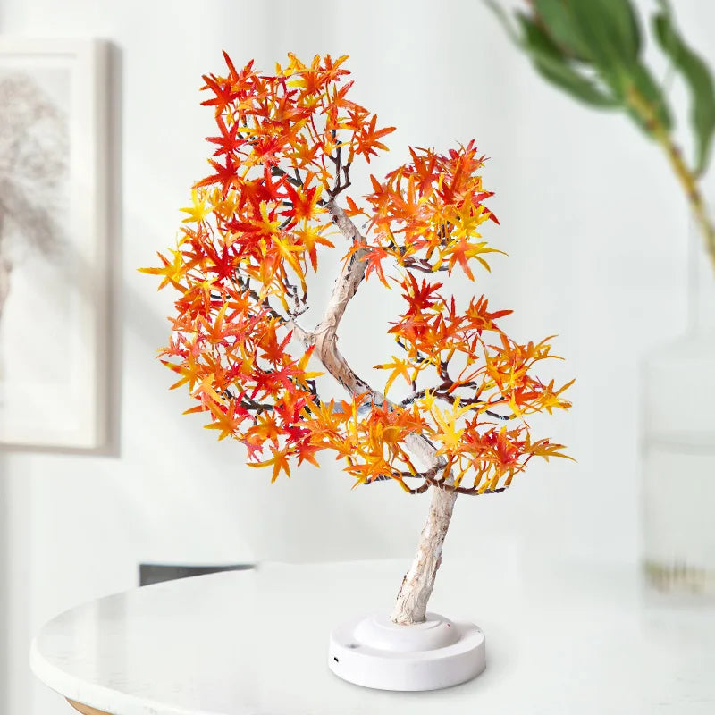 LED Ahornblatt Bonsai Baum Nachtlicht – Dekorative Tischlampe für Wohnzimmer und Schlafzimmer | Brehn