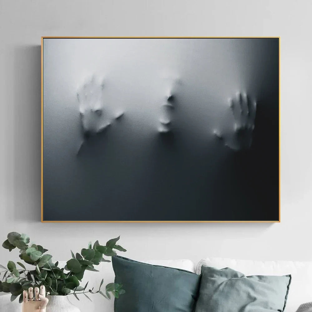 Moderne Kunst Abstrakte Gespenstische Figuren In Der Wand Leinwanddrucke Schwarz Weiß Wandkunst Poster Bilder Für Wohnzimmer Schlafzimmer Kunst Dekor | Brehn