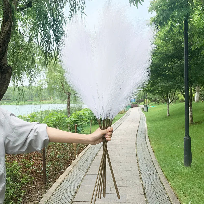 5 Stück 100 cm künstlicher Pampasgras-Trockenblumenstrauß, Dekoration für Hochzeiten, Partys, Zuhause, Zimmer, DIY-Kunstpflanzen-Dekorationszubehör