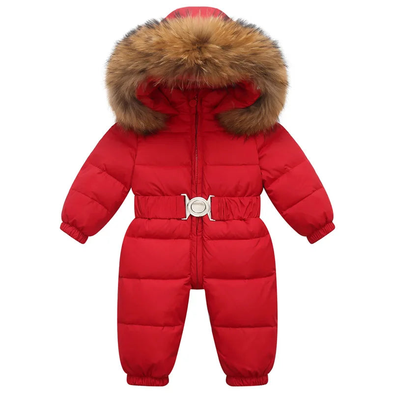 BowLift Winter Overall Niko | Waterproof snowsuit with faux fur hood and belt for children