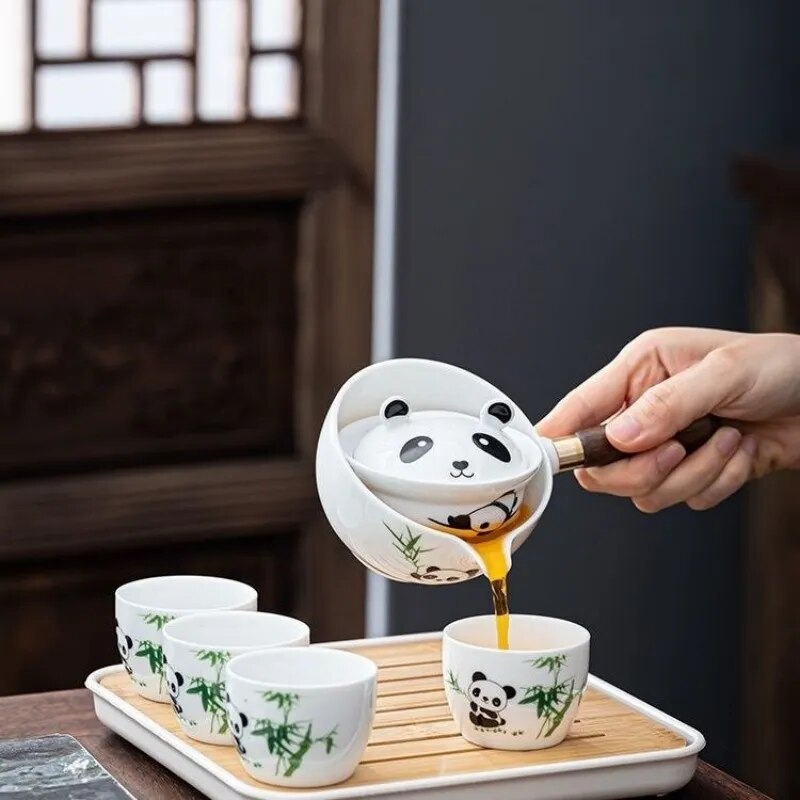 VIvolux | Panda Spin Rotierendes Teeset