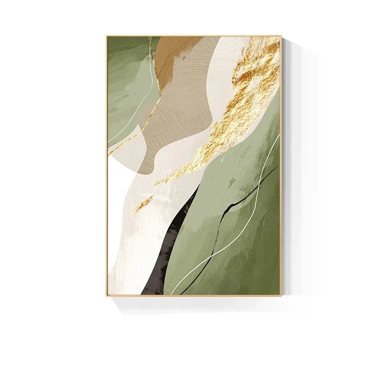 Erdige Farben Nordisch Abstrakte Geometrische Wandkunst Fein Kunst Leinwand Drucke Grün Braun Beige Orange Bilder Für Wohnzimmer Esszimmer Dekor | Brehn