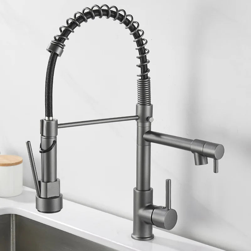 Brehn | DualFlow Küchenarmatur - Luxuriöse Doppel-Bronze-Küchenarmatur