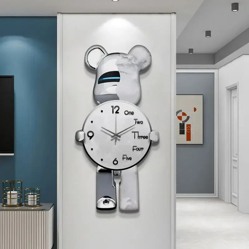 Glühender Stern Bär LED Wanduhr