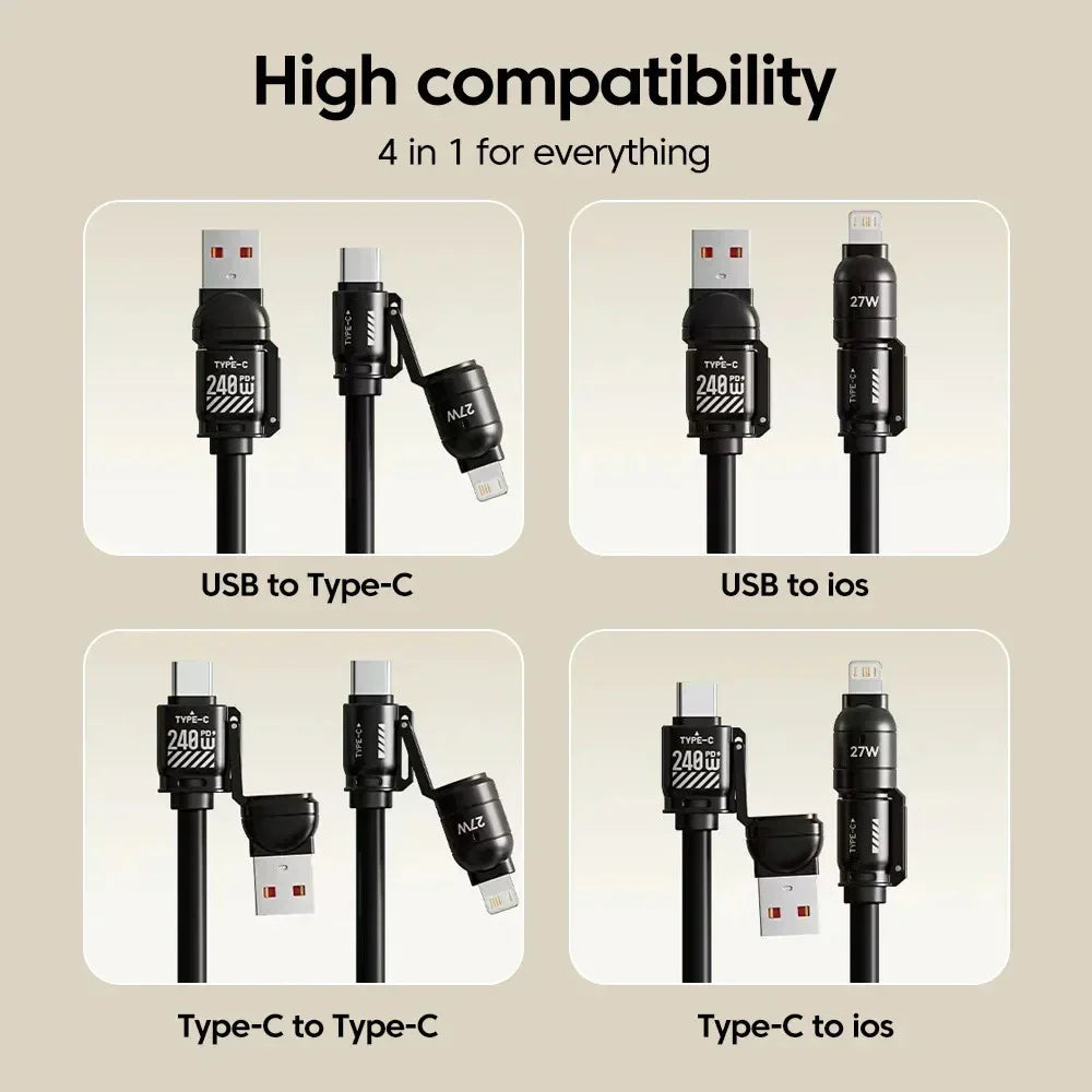 Brehn | 4in1 erweiterbares universelles Schnellladekabel