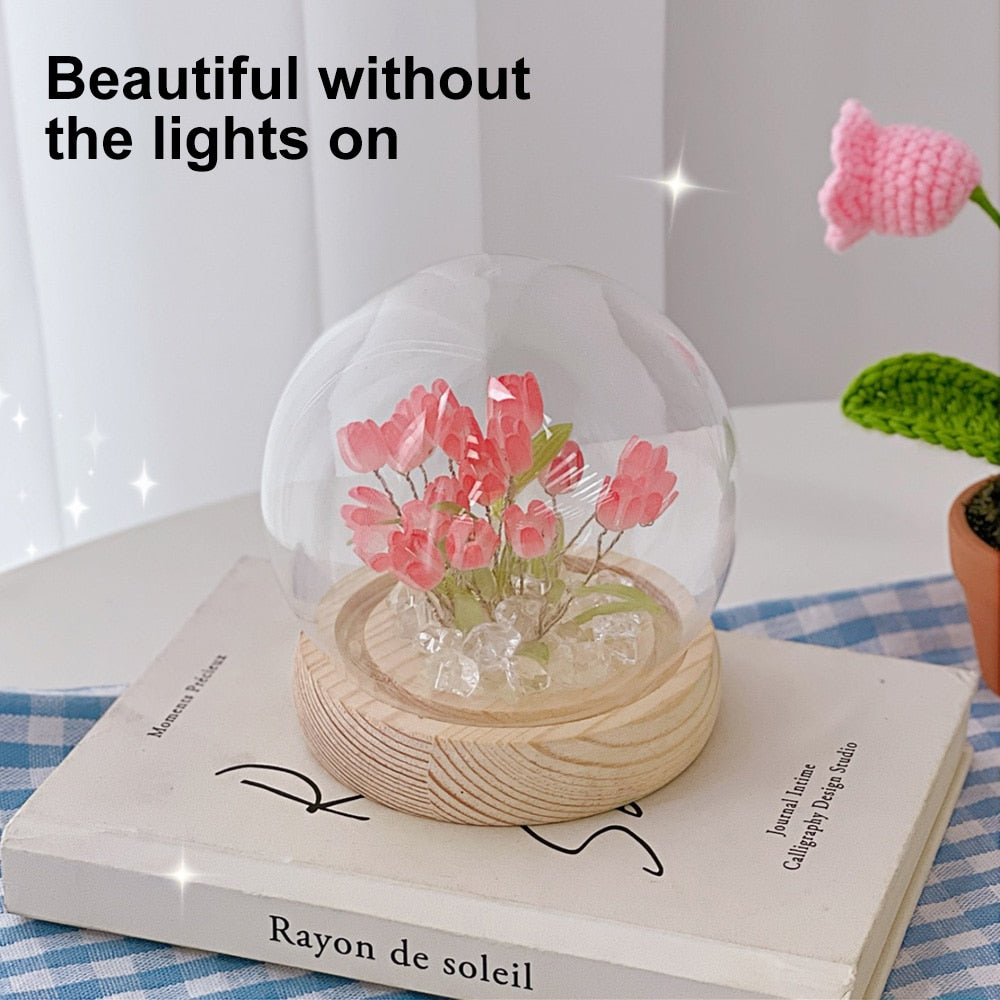 VIvolux | Shiny Tulpe Handgemachte Nachttischlampe