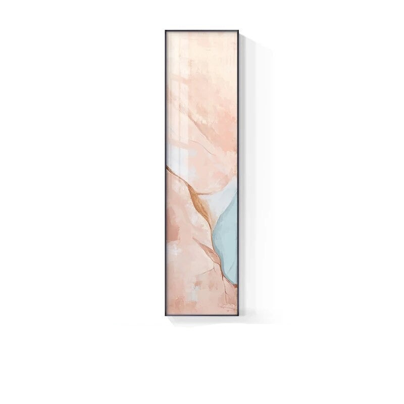 Marmor Druck Abstract Vertikale Format Wandkunst Blau Pastell Rosa Bilder Für Modernes Wohnzimmer Schlafzimmer Eingangsbereich Wanddekoration | Brehn