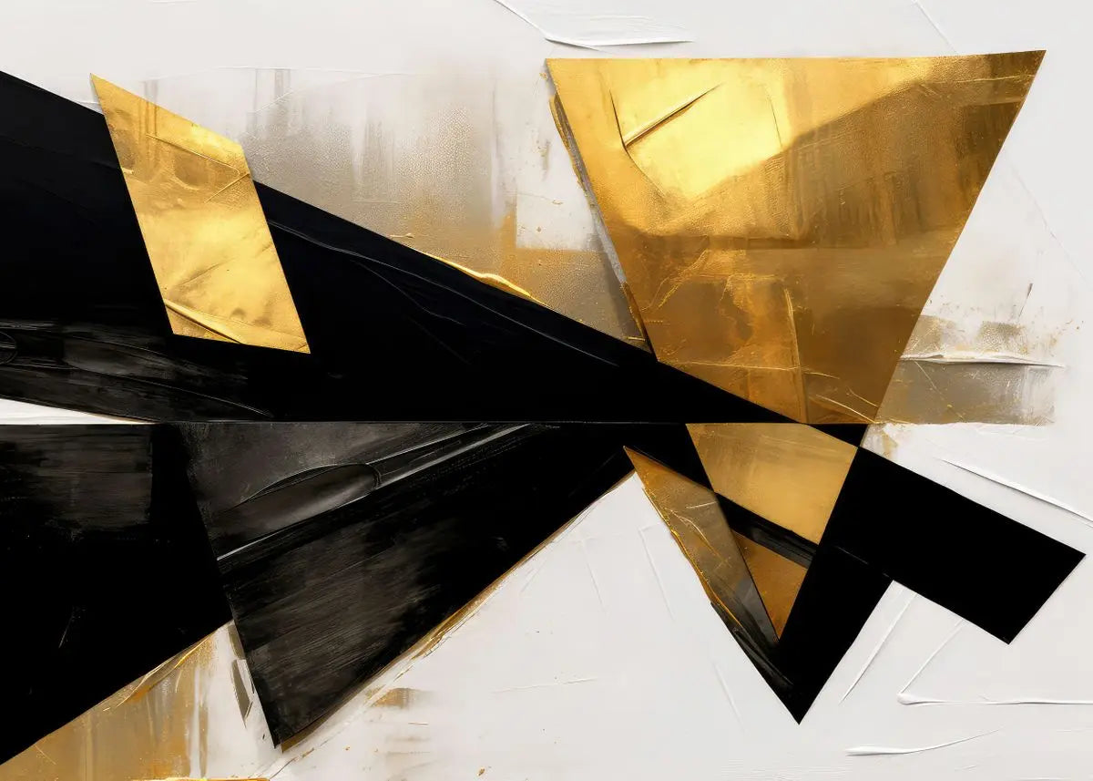 Moderne Fließende Geometrie Schwarzes Goldenes Abstraktes Wandkunst Feine Kunst Leinwanddrucke Bilder Für Wohnzimmer Esszimmer Home Office Dekor | Brehn