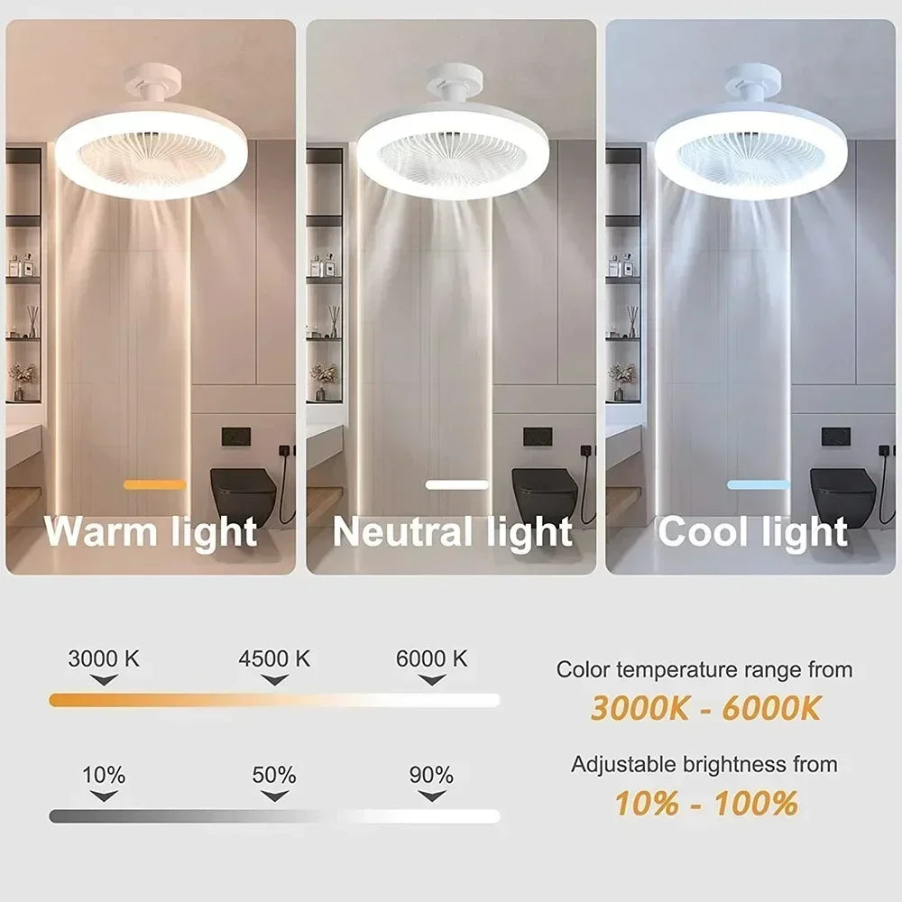 Upgrade Ihr Wohnraum mit dem Smart Remote Control Deckenventilator - LED-Beleuchtung und E27 Converter Basis inklusive für ultimativen Komfort | Brehn