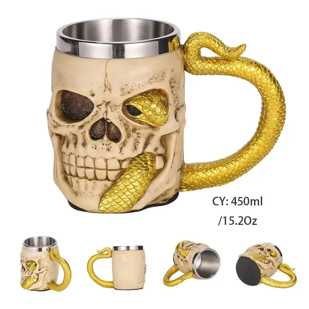 Brehn | Mittelalterlicher Drachenharz-Edelstahlbecher als Kaffeebecher oder Teebecher