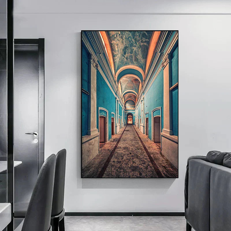 Minimalistische abstrakte architektonische Wandkunst feine Kunstleinwand Drucke Poster Bilder für moderne Apartment Wohnzimmer Büro Dekor | Brehn