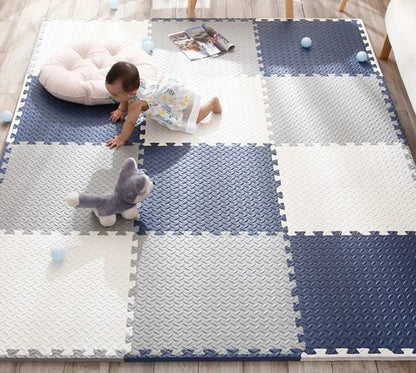 SpeelZacht Baby Spielmatte – 12-teiliges weiches Krabbelmatte für sicheres Spielen und Erkunden | Brehn