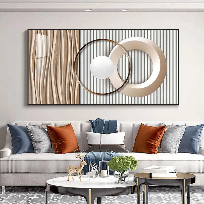 Moderne Ästhetik Abstrakte Sonne & Mond Wandkunst Feine Kunst Leinwanddrucke Bilder für luxuriöses Loft Wohnzimmer Esszimmer Lifestyle Kunst Dekor | Brehn