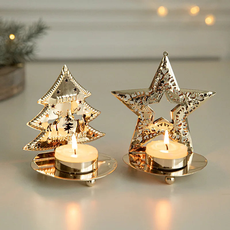 Brehn | Goldene Weihnachtskerzenhalter