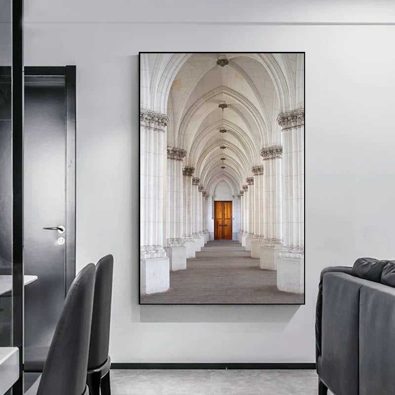 Minimalistische abstrakte architektonische Wandkunst feine Kunstleinwand Drucke Poster Bilder für moderne Apartment Wohnzimmer Büro Dekor | Brehn