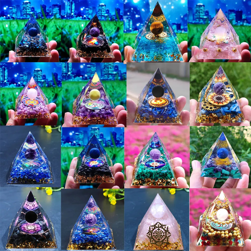 Orgonite-Pyramide mit Amethyst Pendel – Energie, Schutz und Dekoration | Brehn