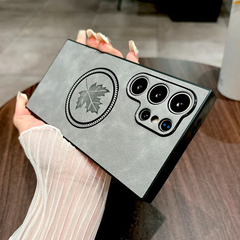 BowLift | Leather Samsung Galaxy Magnetic Wireless Charging Case