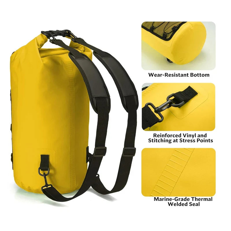 Brehn | Wasserdichte Dry Bag AQUARIX Motion | 10/20/30 L | Rolltop & Schultergurt | Für Kajak, Strand & Trekking