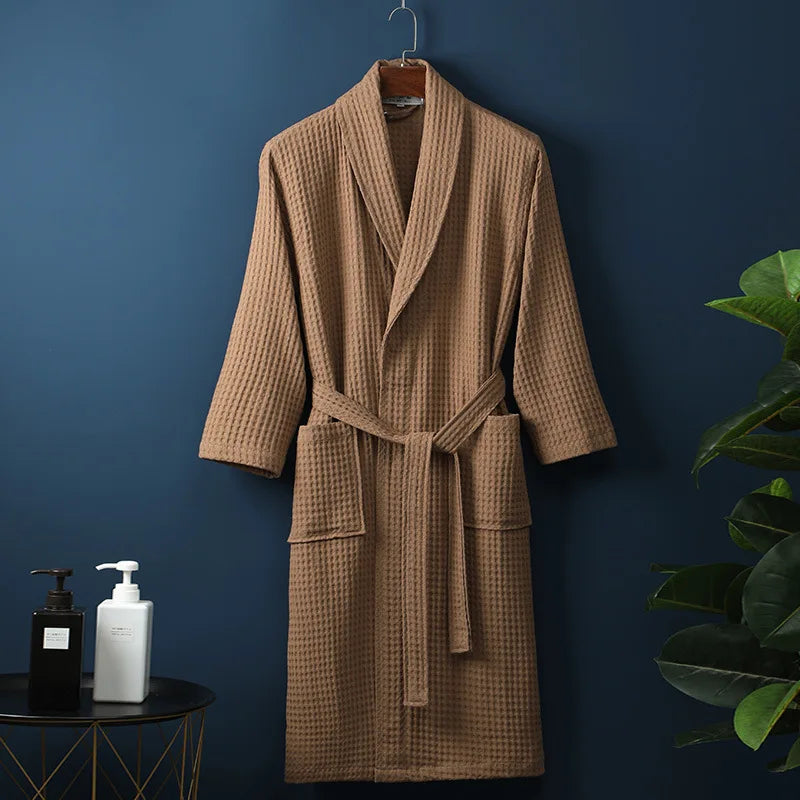 Brehn | CozyCotton Premium Bademantel aus Baumwolle | Weich & Atmungsaktiv | Perfekt für Herren & Damen | Mit Taschen