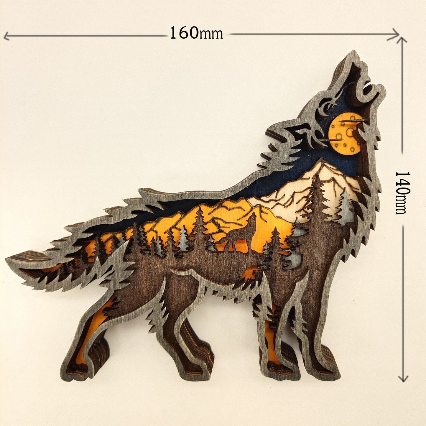 Nightglow Holz Handwerk Wolf Dekor | Brehn