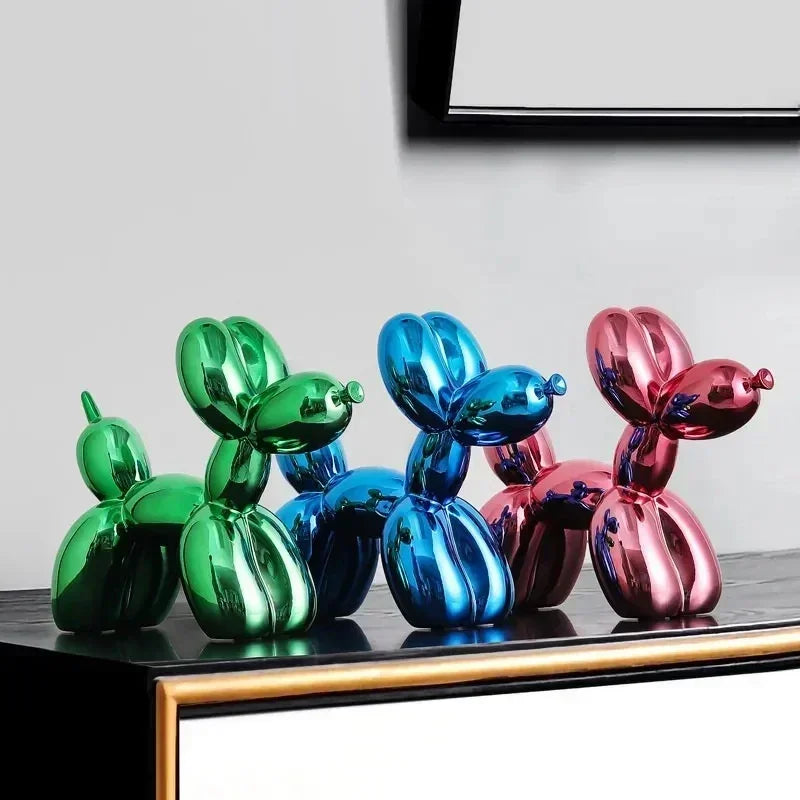 Brehn | Nordic Ballon Hund Skulptur Harz Tier Ornament Kunst Skulpturen und Figuren Handwerk Hause Dekoration Zimmer Desktop Zubehör
