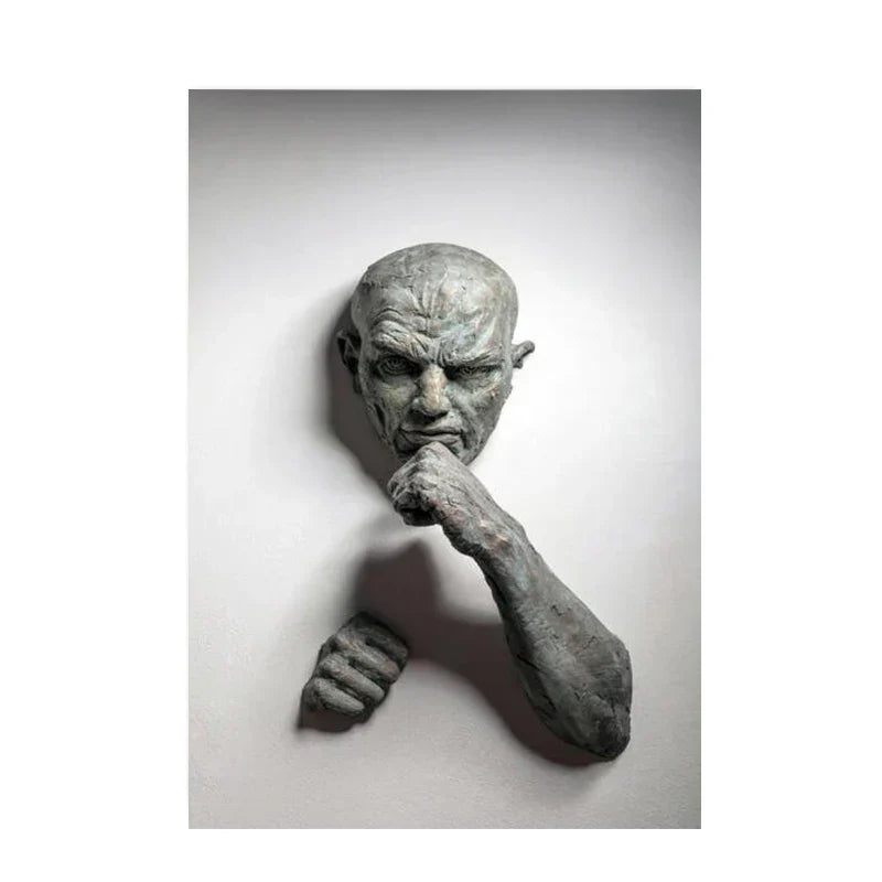 Moderne urbane abstrakte Eisenstatue Wandkunst Fine Art Leinwanddrucke 3D-Visualisierung Figurenkunst Bilder für minimalistische Wohnungswanddekoration | Brehn