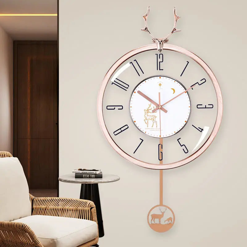Luxuriöse stille Wanduhr – Modernes Design mit großem Zifferblatt für Wohnzimmer | Brehn