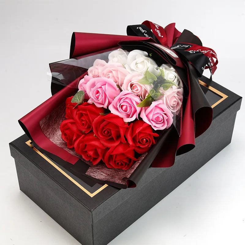 Romantischer Rosenstrauß aus Seife – Geschenk zum Valentinstag