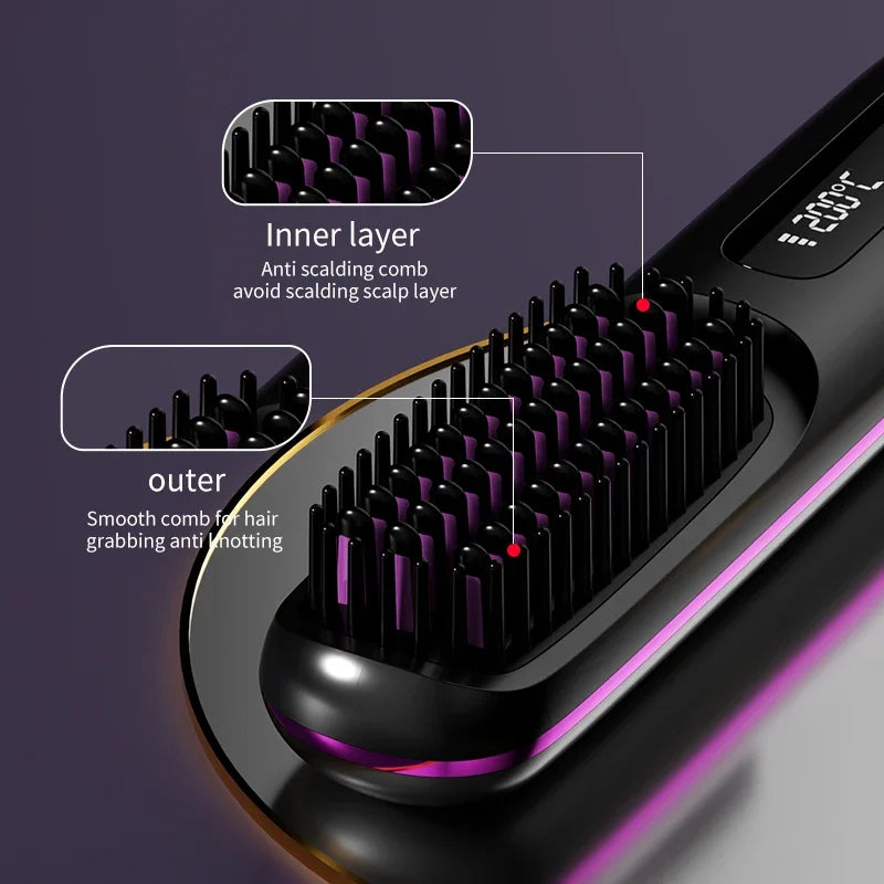 Brehn | Glissara | Kabelloses Haarglätteisen | USB-Ladefunktion & LCD-Display | Keramik & Ionen-Technologie