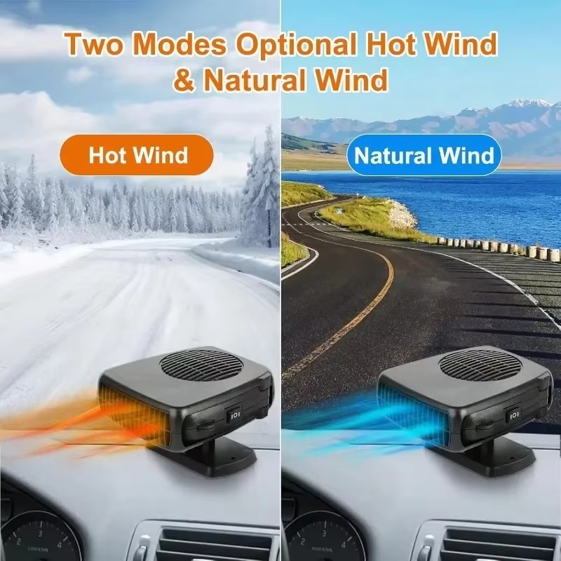 Tragbare Autoheizung und -enteiser, 2-in-1 Heiz- und Kühlventilator für Windschutzscheibe und Fahrerkabine