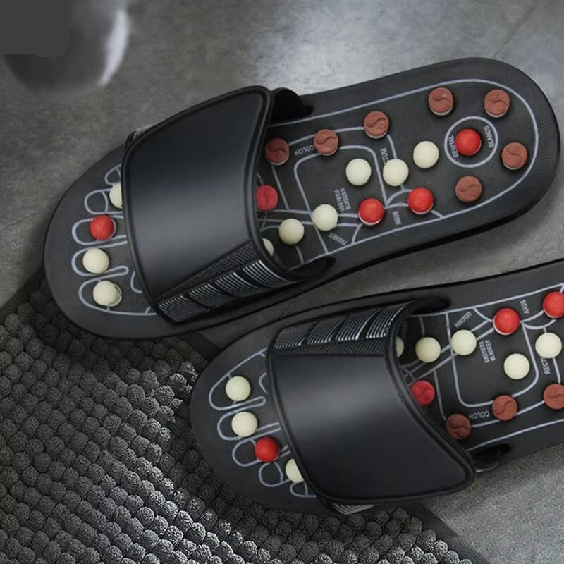 Fußmassage-Slipper mit Kieselstein-Akupressur-Therapie