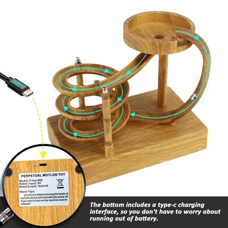 Brehn | Holz Perpetual Spiral Motion Kinetic Ball Roller Wissenschaftsspielzeug