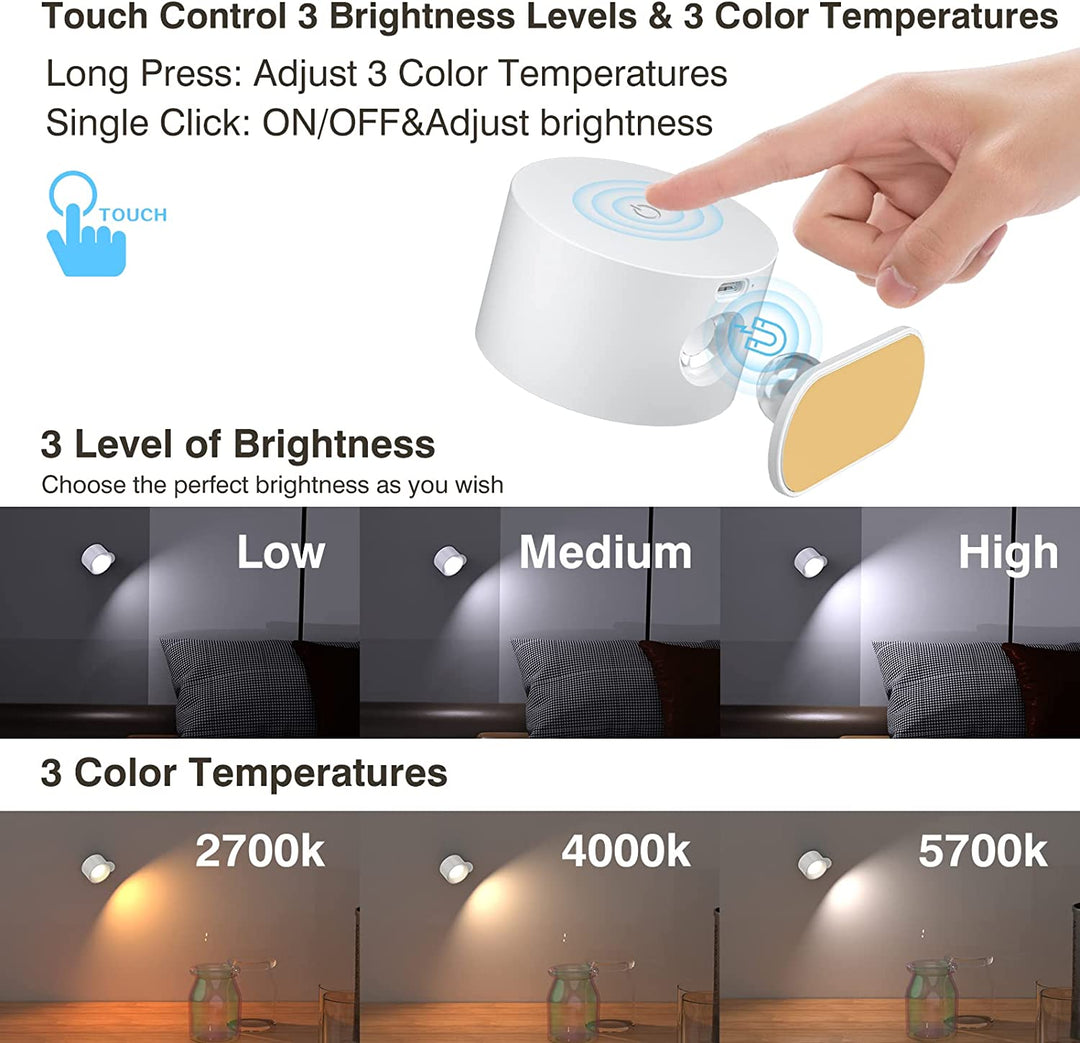 Brehn | Eco Glow Wiederaufladbare Wandleuchte