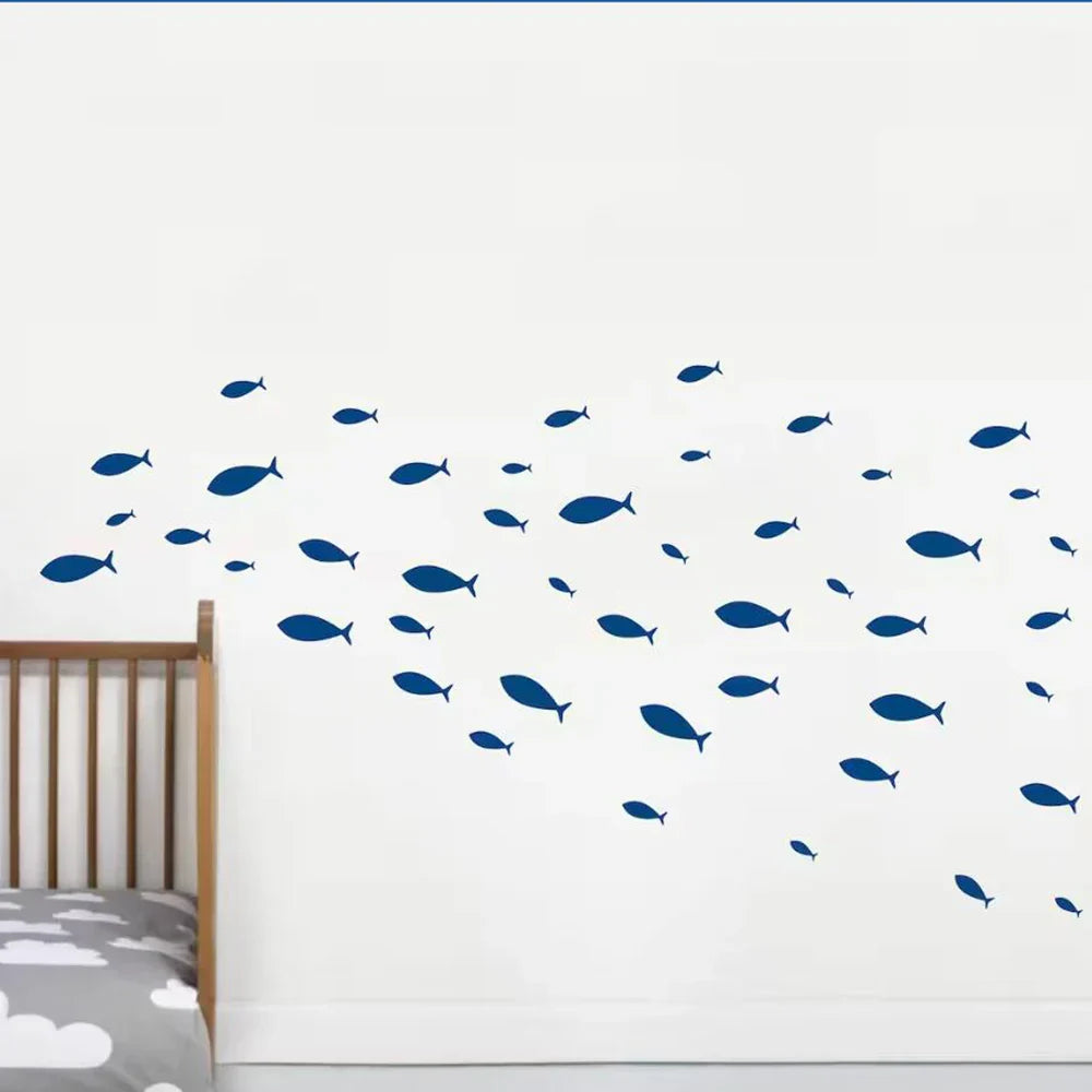 Kleine Fische Schwimmende Beruhigende Wandaufkleber Abnehmbar Abziehen und Aufkleben PVC Wandtattoos Für Badezimmer Schlafzimmer Kreative DIY Wohnkultur | Brehn