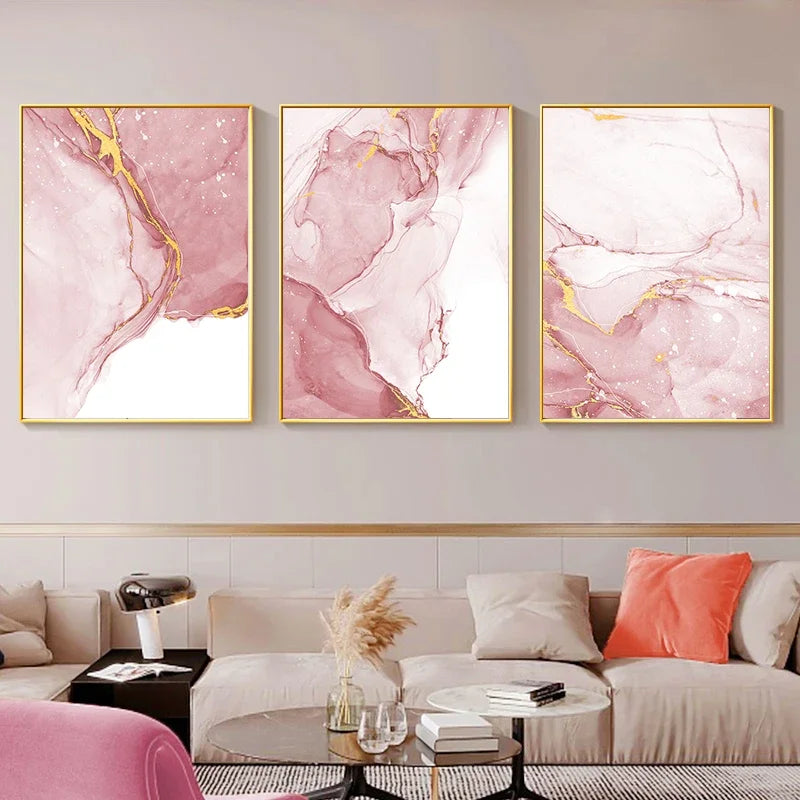 Rosa Flüssig Marmor Druck Wandkunst Fine Art Leinwanddrucke Bilder Für Wohnzimmer Schlafzimmer Boutique Hotel Raum Salon Kunst Dekor | Brehn