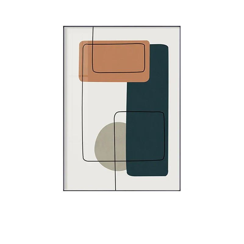 Moderne abstrakte erdige Töne geometrische Wandkunst Fine Art Leinwanddrucke Bilder für Wohnzimmer Esszimmer zeitgenössische Wohnkultur | Brehn
