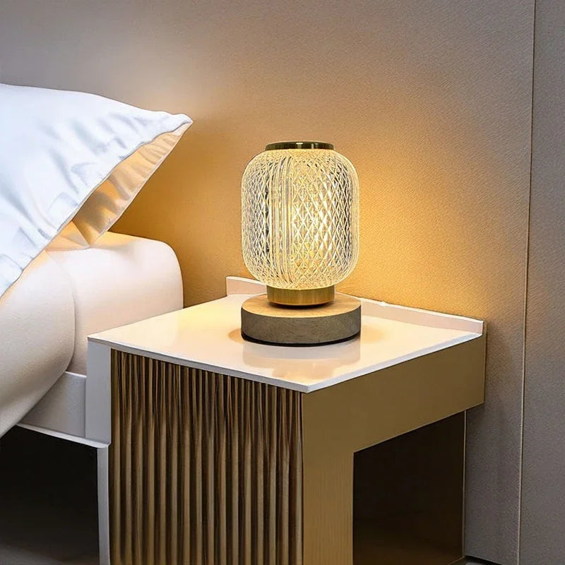 Brehn | Dimmbare Kristall-Tischlampe - Stylische goldene dimmbare Tischlampe mit luxuriösem Kristall-Design