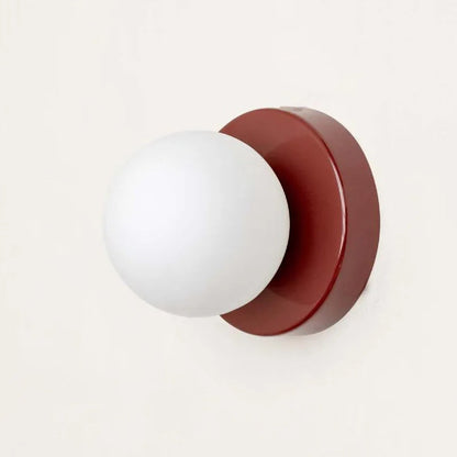 Wandleuchte Mid-Century – Glaskugel-Lichtschirm, Metallbasis, wandmontiert, für Wohnzimmer, Schlafzimmer & Flur