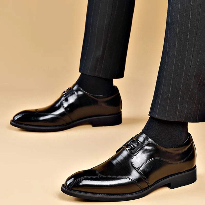 Herren Leder Schuhe Stylische Herren Schuhe Spitzer Oxford Hochzeit Leder Herren Dress Schuhe Gentleman Büro Schuh
