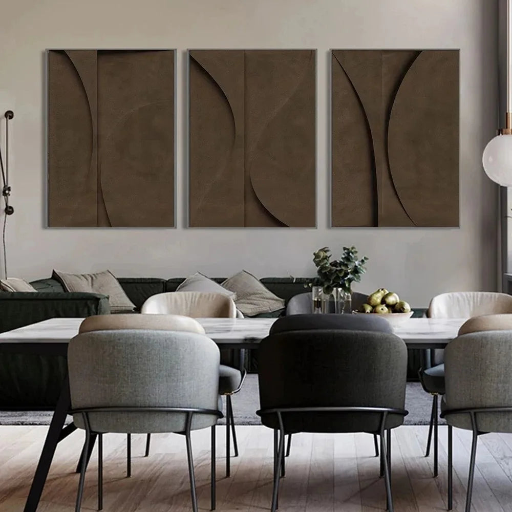 Moderner Minimalistischer Flacher Geometrischer Linien Wandkunst Feine Kunst Leinwanddrucke Retro Braune Abstrakte Bilder Für Das Wohnzimmer Zeitgenössische Inneneinrichtung Dekor | Brehn