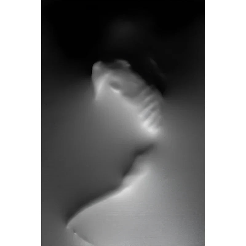 Moderne Kunst Abstrakte Gespenstische Figuren In Der Wand Leinwanddrucke Schwarz Weiß Wandkunst Poster Bilder Für Wohnzimmer Schlafzimmer Kunst Dekor | Brehn