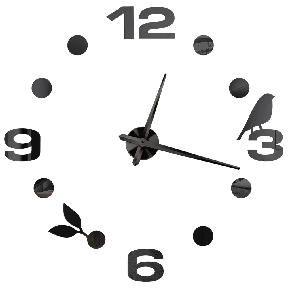 Große Wanduhr DIY 3D Selbstkleber Spiegel Acryl Wanduhr für Küche Esszimmer Wohnzimmer Kreative Wohnkultur | Brehn