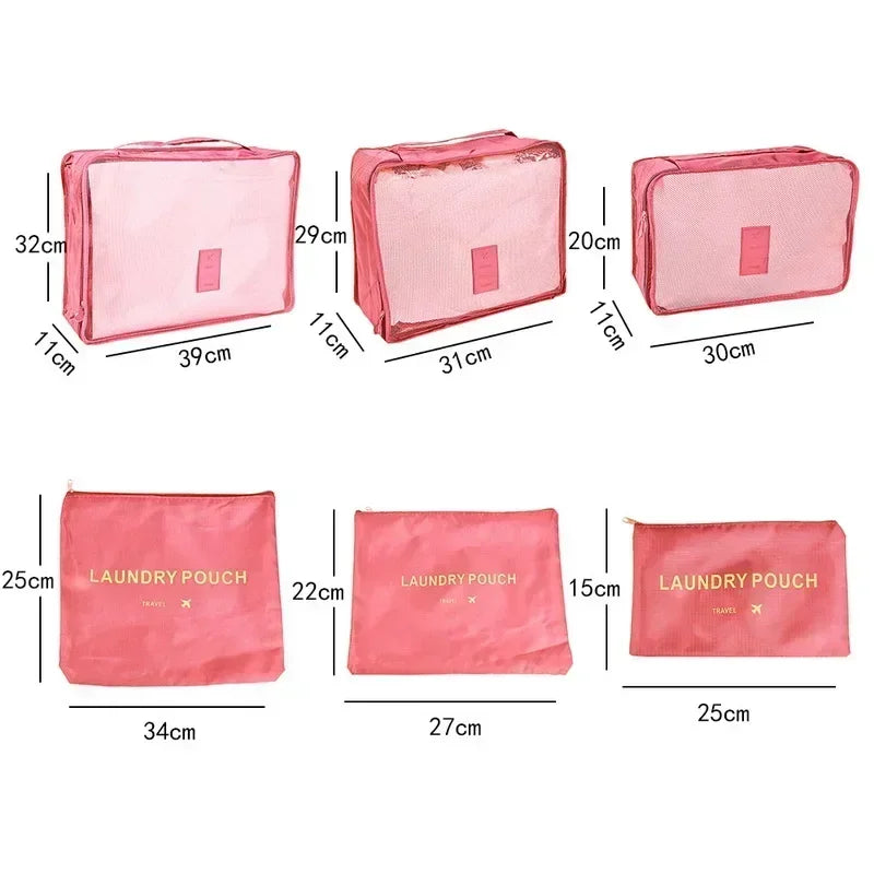 Brehn | ReiseLina Kofferorganizer Set | 6-teilig | Wasserdicht & Platzsparend | Aus Oxford-Stoff