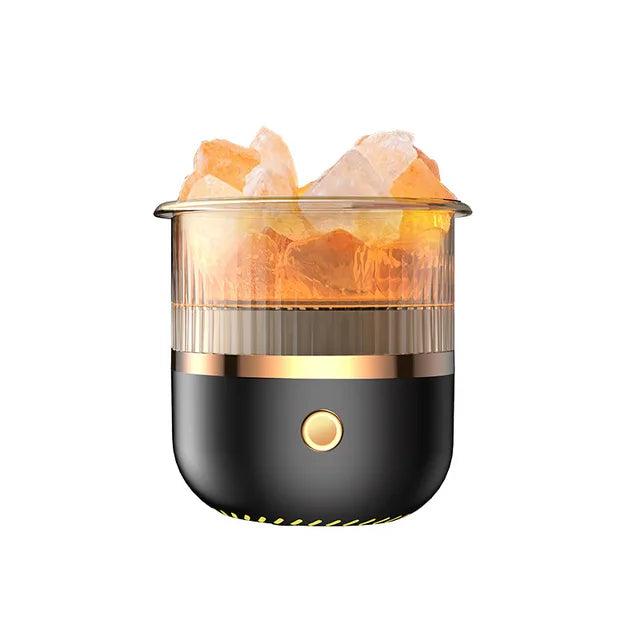 Brehn | Himalaya Salzkrystalllampe & Ätherischer Öl Diffusor, USB Ultraschall Luftbefeuchter für Zuhause & Büro