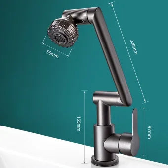 VIvolux | Spritzwassergeschützter mechanischer universal drehbarer Arm Wasserhahn