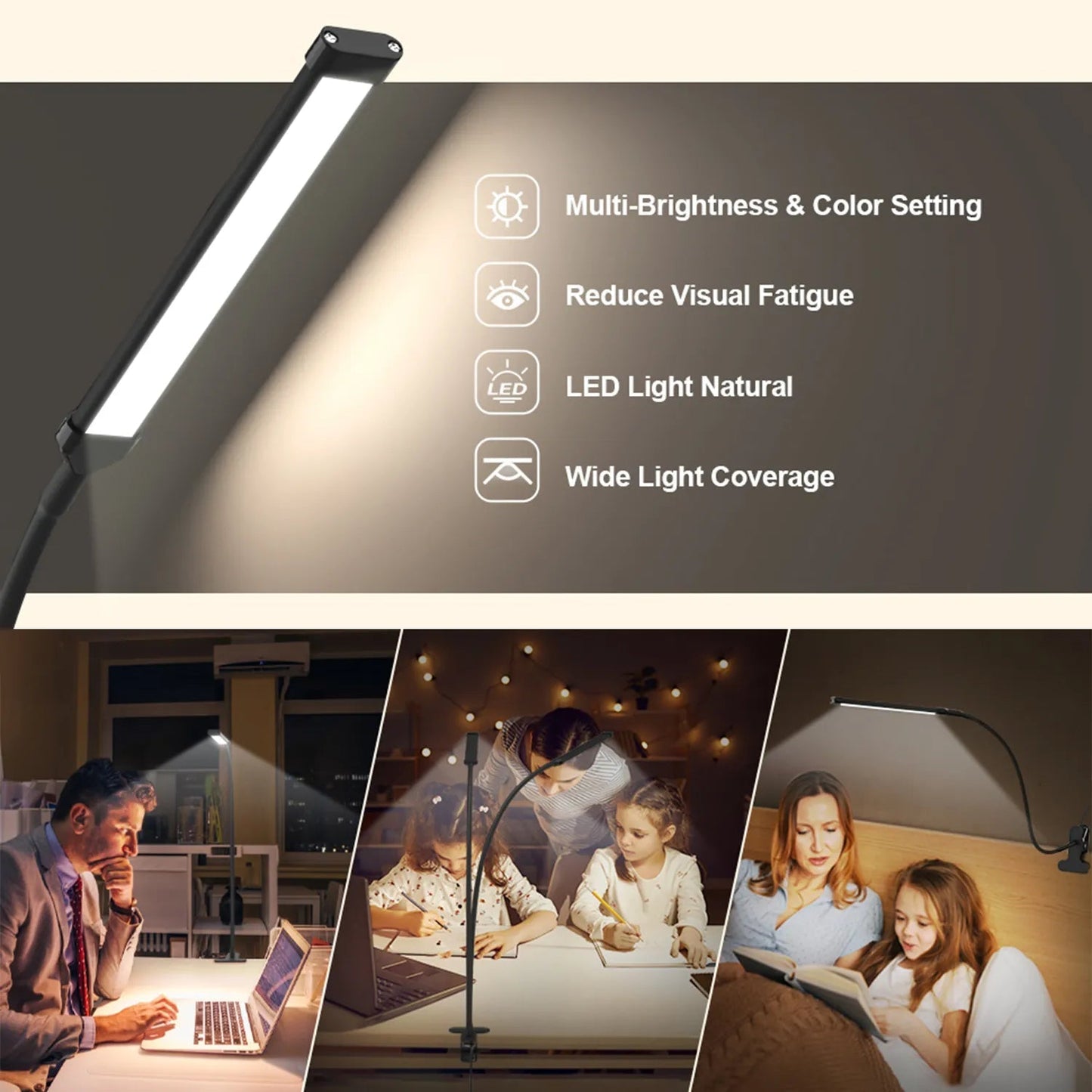 VIvolux | Adaptiver Arbeitsplatz Dimmbar Flexible LED Lampe