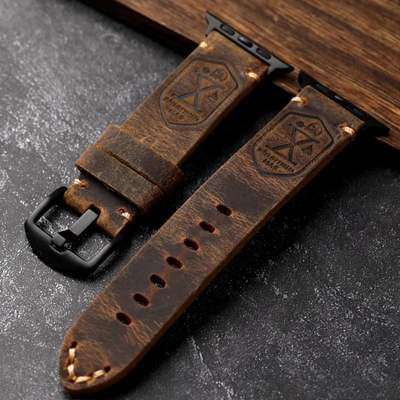 Handgefertigtes echtes Leder Rindsleder Apple Watch Armband