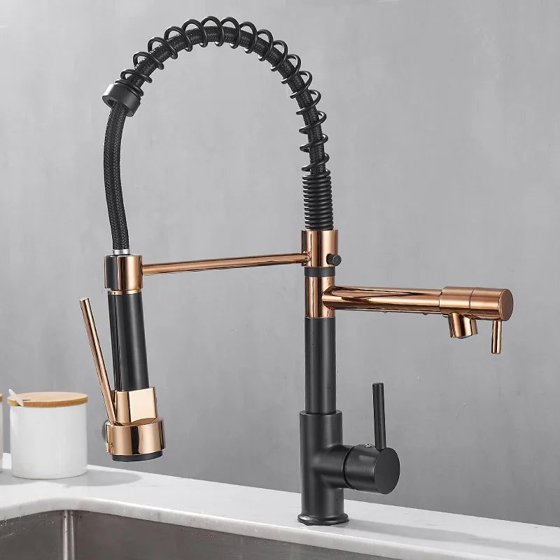 Brehn | DualFlow Küchenarmatur - Luxuriöse Doppel-Bronze-Küchenarmatur